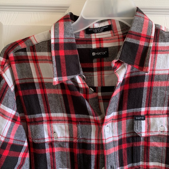 black, white and red plaid flannel - Picture 2 of 2